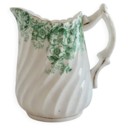 Pot à lait ancien en porcelaine Clifton China WH&S – Décor vert et liseré