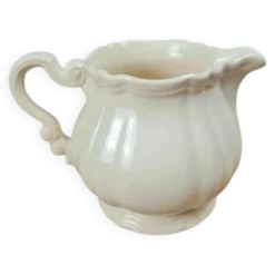 Pot à lait ancien Sarreguemines – Faïence crème