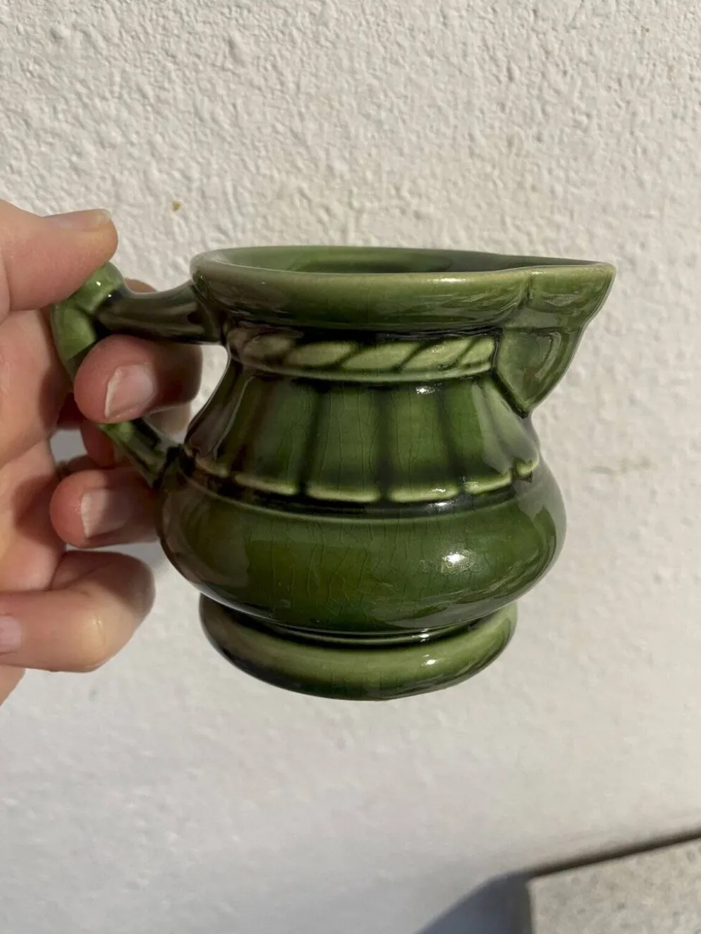 Pot à lait céramique verte