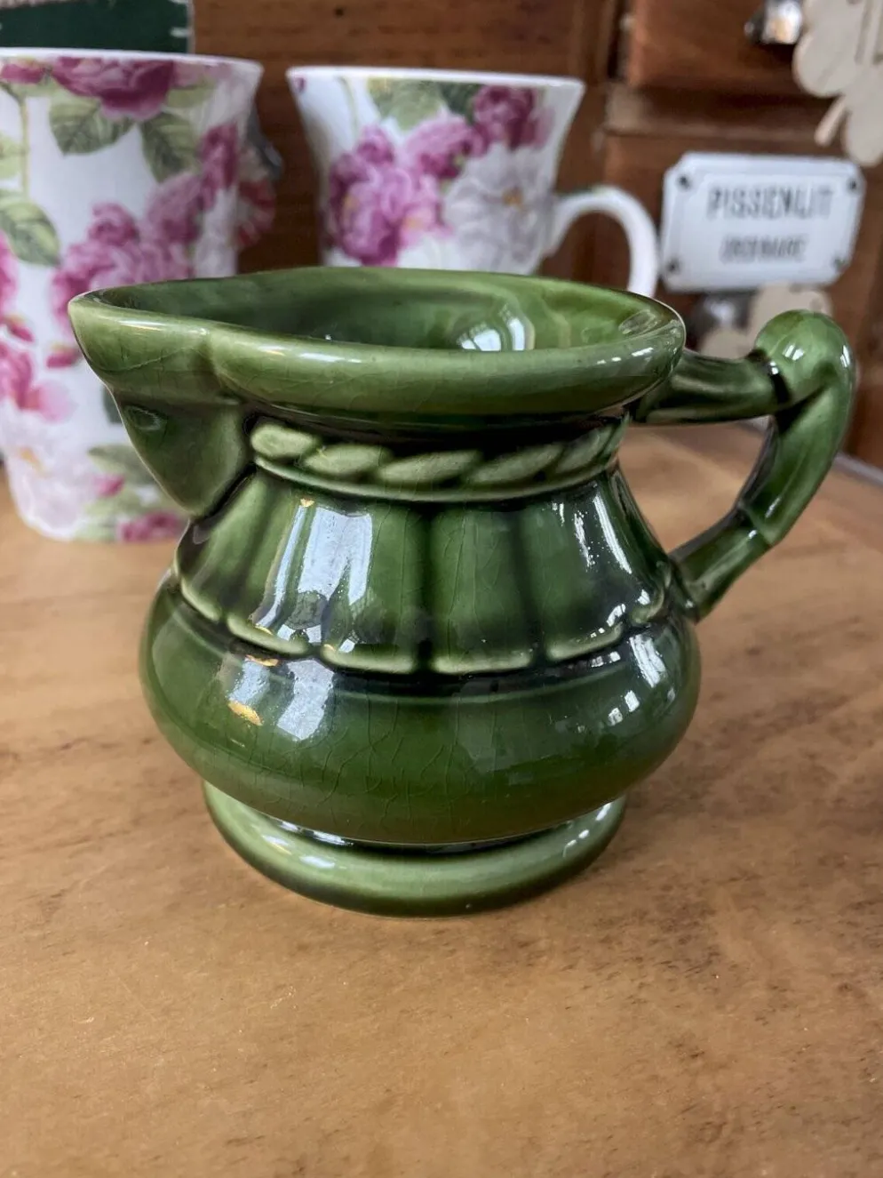 Pot à lait céramique verte