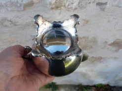 Pot à lait, à creme ancien en métal argenté
