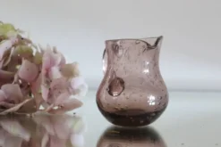 Pot à lait, crémier, Biot en verre bullé, fabrication artisanale, violine, vintage
