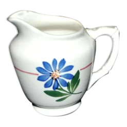 Pot à lait, crémier en faïence de Sarreguemines, décor au pochoir, 1920