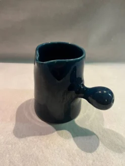 Pot à lait en céramique bleue