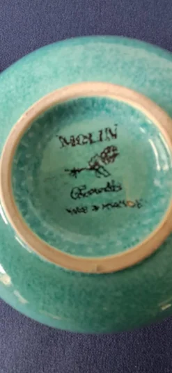 Pot à lait en faïence signé Molin, Charolles, années 70