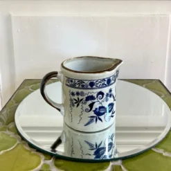 Pot à lait en grès décor fleurs