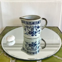 Pot à lait en grès décor fleurs