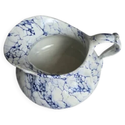 Pot à lait en porcelaine de Limoges décor bleu marbré