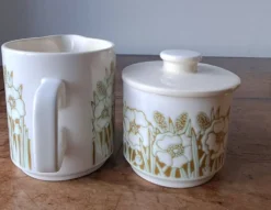 Pot à lait et confiturier Hornsea Fleur. 1970. England