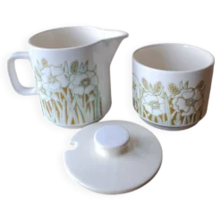 Pot à lait et confiturier Hornsea Fleur. 1970. England