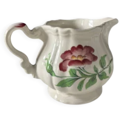 Pot à lait faïence Sarreguemines décor Cernay vintage — fleurs peintes