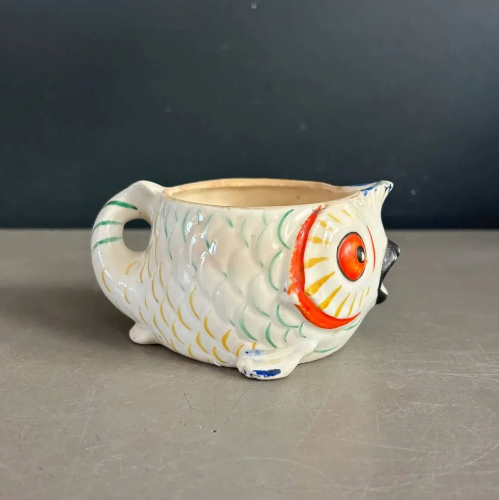 Pot à lait poisson - céramique artisanale