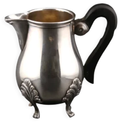 Pot à lait Quadripode Vintage en Métal Argenté, Poinçon J. NOE