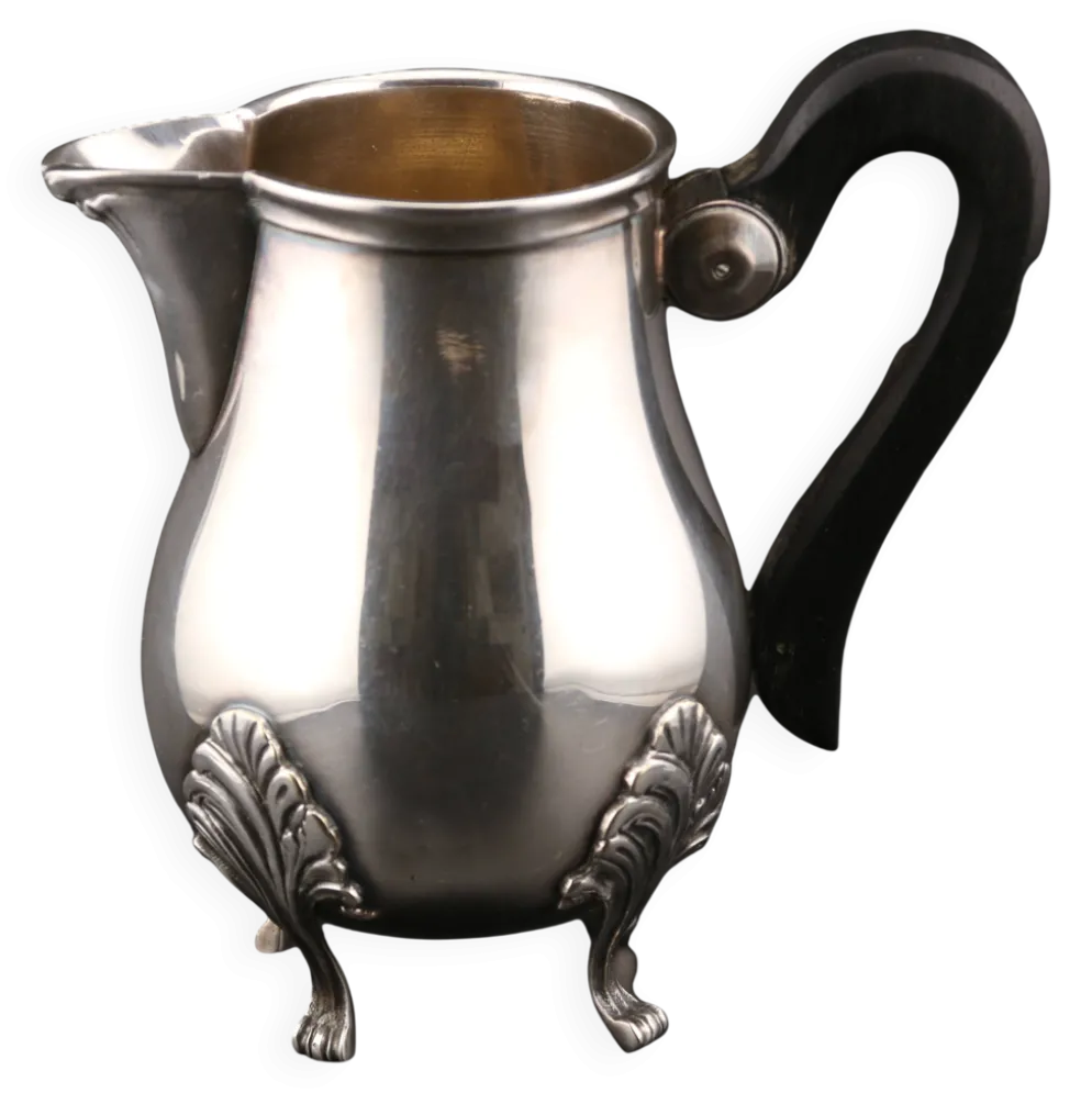 Pot à lait Quadripode Vintage en Métal Argenté, Poinçon J. NOE