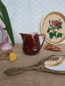 Pot à lait vernissé marron Villeroy & Boch Made in Luxembourg - vintage