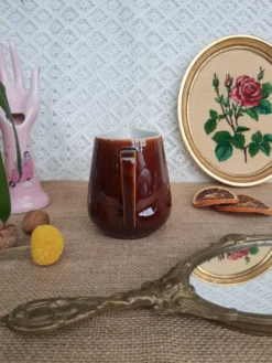 Pot à lait vernissé marron Villeroy & Boch Made in Luxembourg - vintage