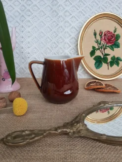 Pot à lait vernissé marron Villeroy & Boch Made in Luxembourg - vintage