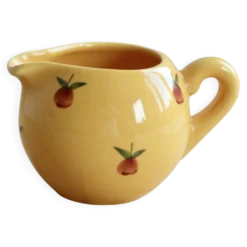 Pot à lait vintage en céramique jaune