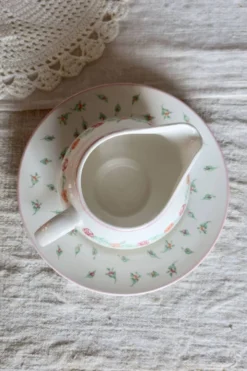 Pot à lait vintage en porcelaine anglaise Laura Ashley - Motif Rosebud