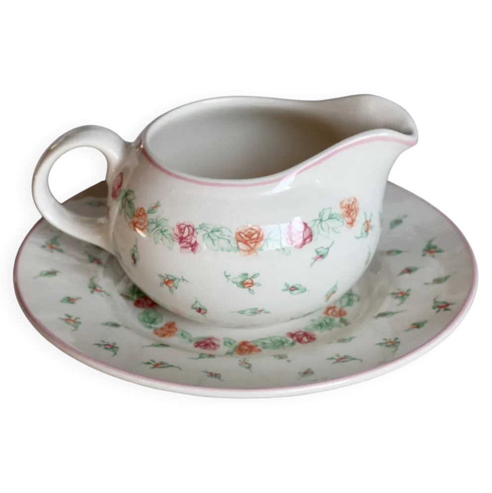 Pot à lait vintage en porcelaine anglaise Laura Ashley - Motif Rosebud