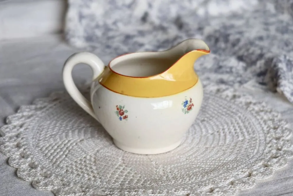 Pot à lait vintage porcelaine Sarreguemines – Motif fleuri
