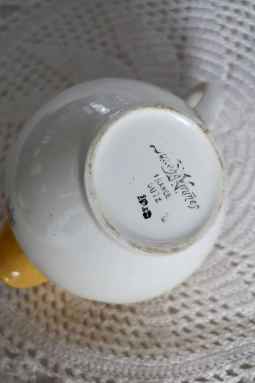 Pot à lait vintage porcelaine Sarreguemines – Motif fleuri