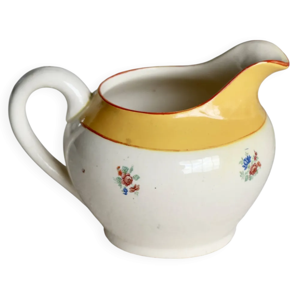 Pot à lait vintage porcelaine Sarreguemines – Motif fleuri