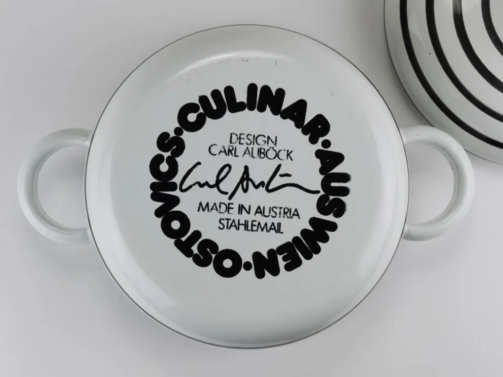 Pot émaillé carl aubock iii « culinar » avec couvercle, ostovics vienne, autriche, années 1970