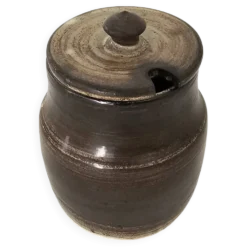 Pot à olives cornichons en céramique signé Atelier Dieulefit Jacques POUCHAIN