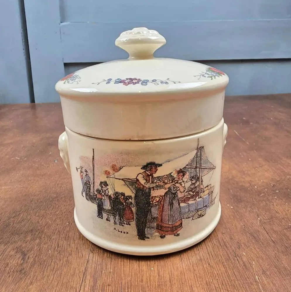 Pot à provisions ancien Sarreguemines Obernai Henri Loux