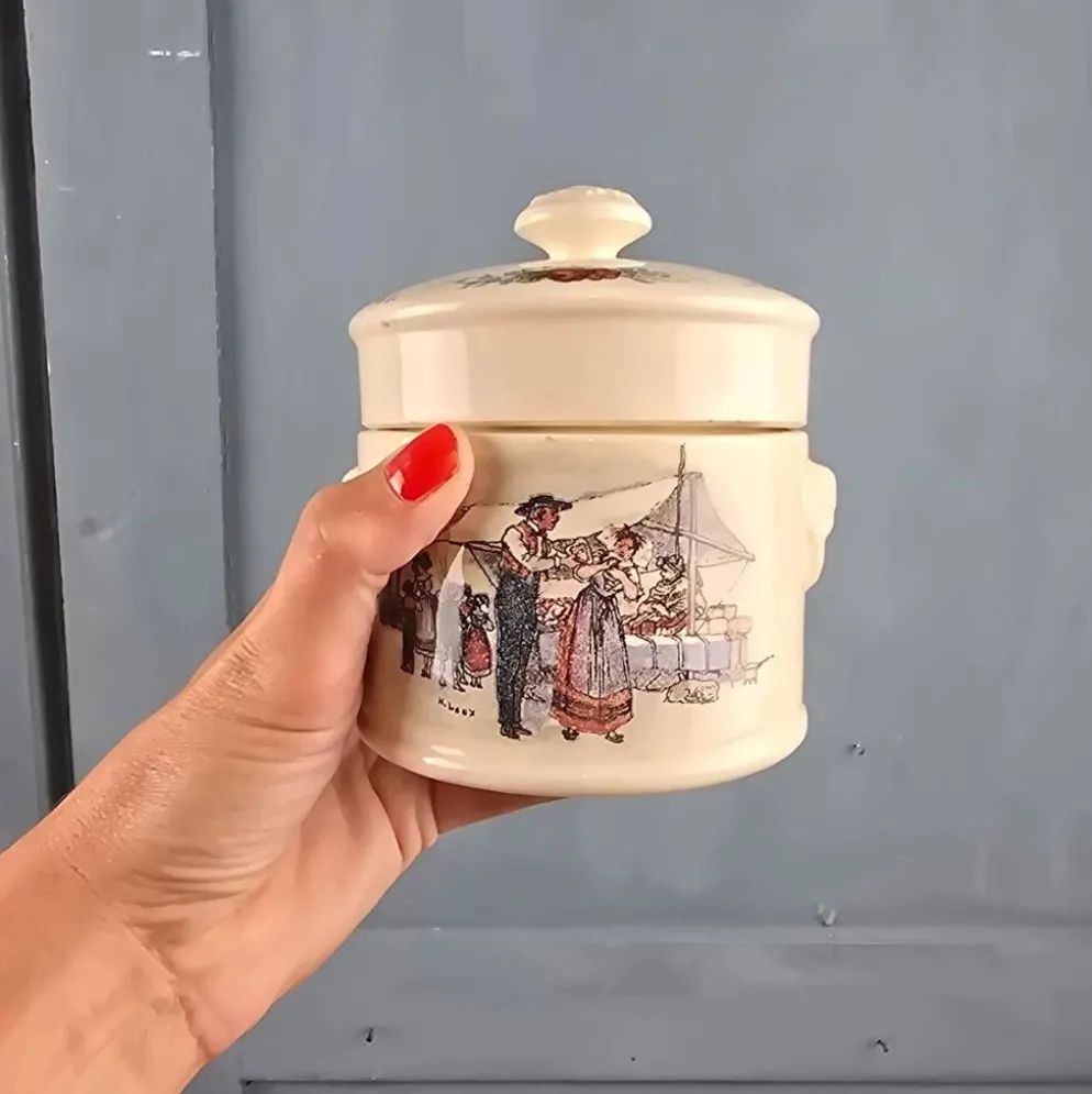 Pot à provisions ancien Sarreguemines Obernai Henri Loux