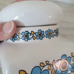 Pot rangement céramique motif fleur bleu Tauntun Vale / England