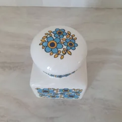 Pot rangement céramique motif fleur bleu Tauntun Vale / England