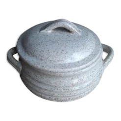 Pot à sucre en grès moucheté vintage