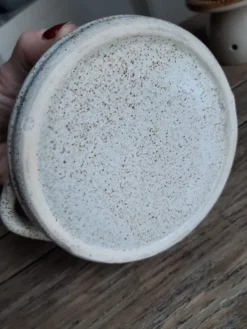 Pot à sucre en grès moucheté vintage