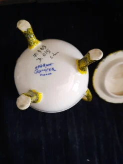 Pot Tripode avec Couvercle - Faïence Henriot Quimper - Décor Breton