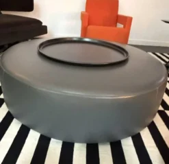 Pouf table basse avec plateau