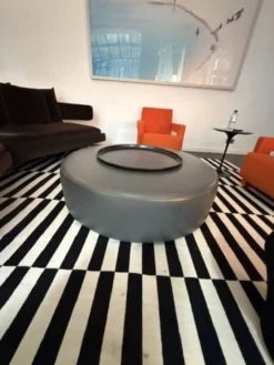 Pouf table basse avec plateau