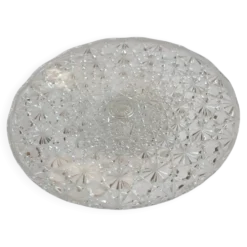 Présentoir à gâteau vintage en verre moulé pointe de diamant - Ø 32 cm