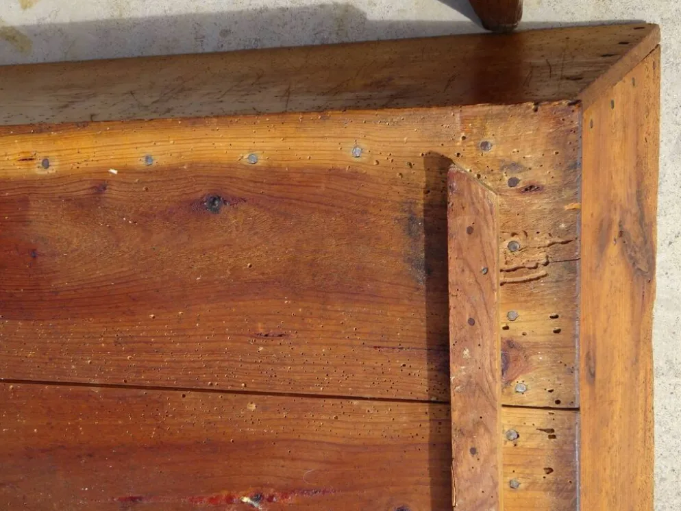 Pétrin rustique en chêne massif , couvercle et piètement amovibles