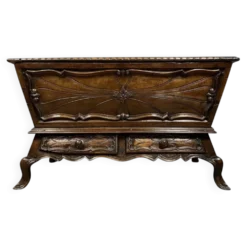 Pétrin style Louis XV en noyer massif