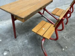 Pupitre bureau d'écolier banc vintage