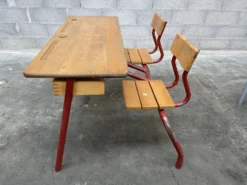 Pupitre bureau d'écolier banc vintage