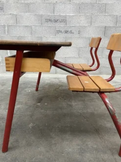 Pupitre bureau d'écolier banc vintage