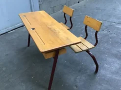 Pupitre bureau d'écolier banc vintage