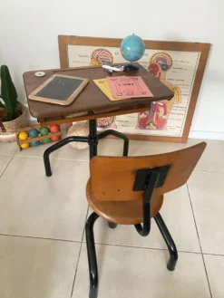 Pupitre bureau d’écolier vintage