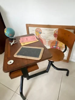 Pupitre bureau d’écolier vintage