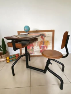Pupitre bureau d’écolier vintage