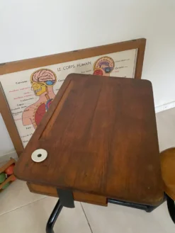 Pupitre bureau d’écolier vintage