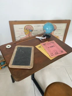Pupitre bureau d’écolier vintage